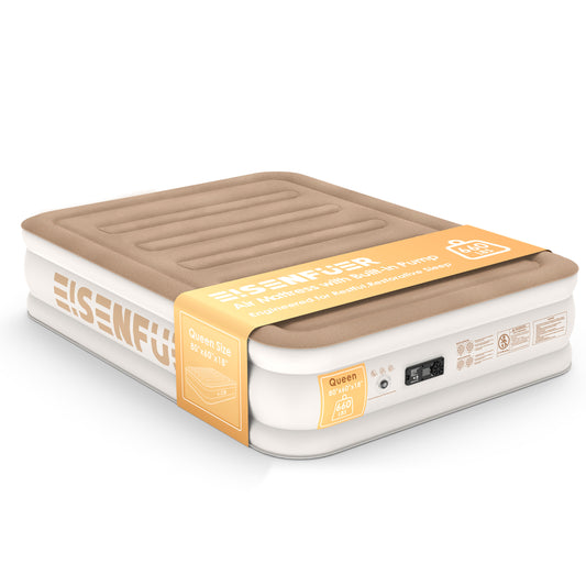 Eisenfuer Air Mattress Queen with Built-in Pump (Horizontal I-Beam)