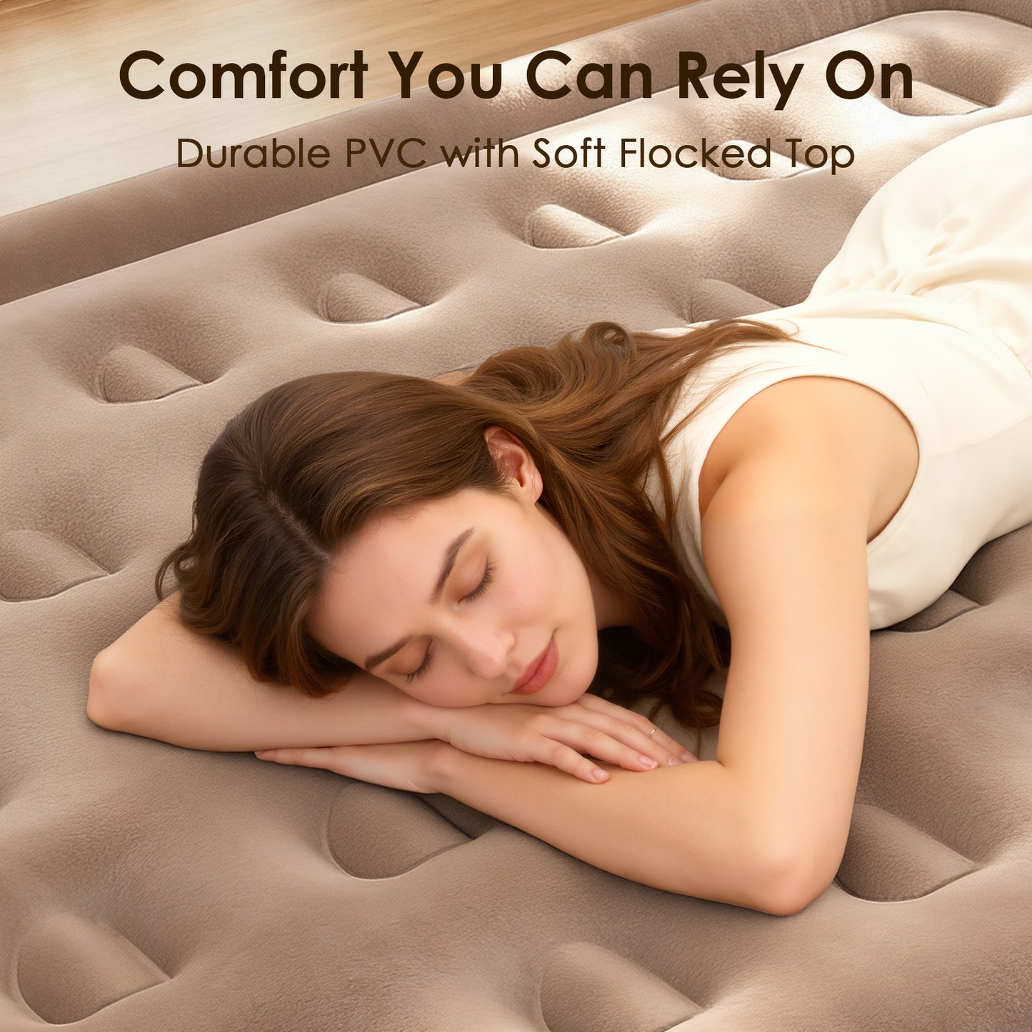 Eisenfuer Air Mattress Twin XL with Built-in Pump (Coil Beam)