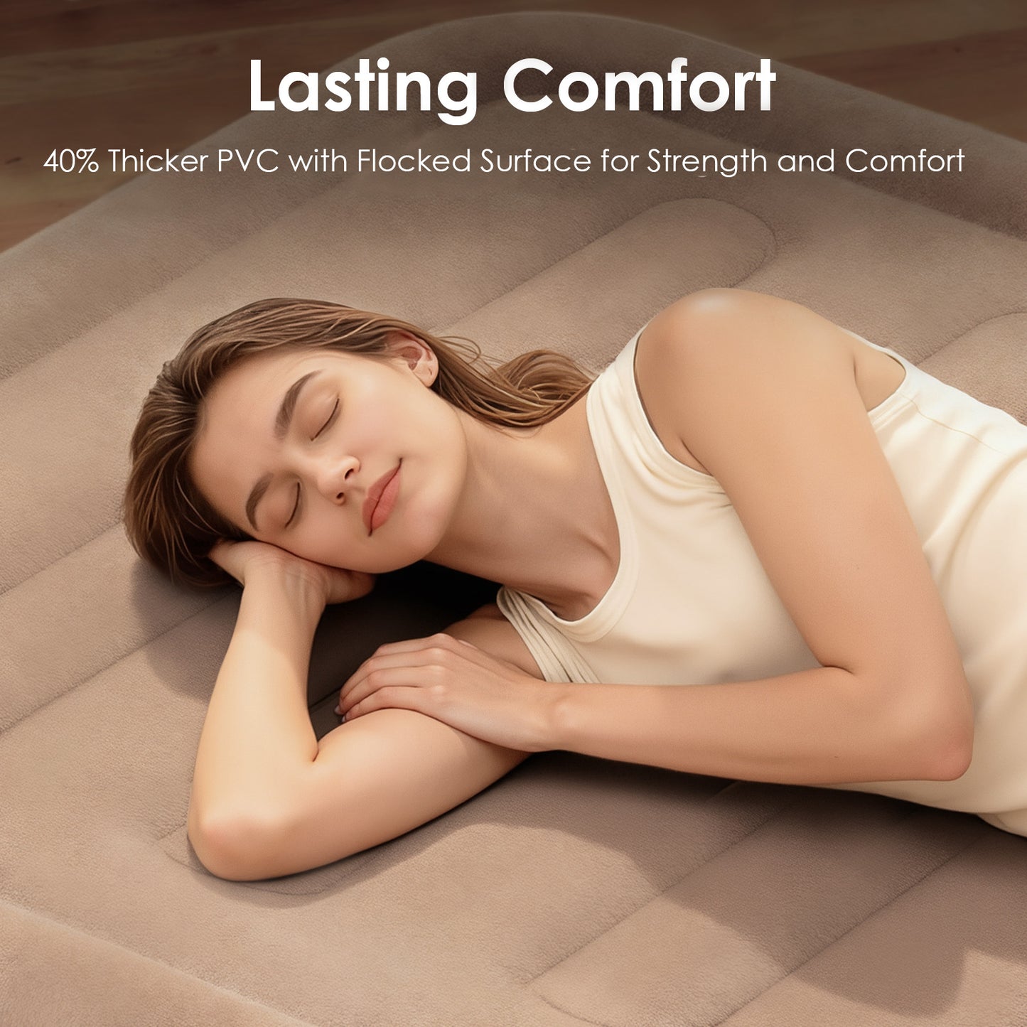 Eisenfuer Air Mattress Twin XL with Built-in Pump (Horizontal I-Beam)