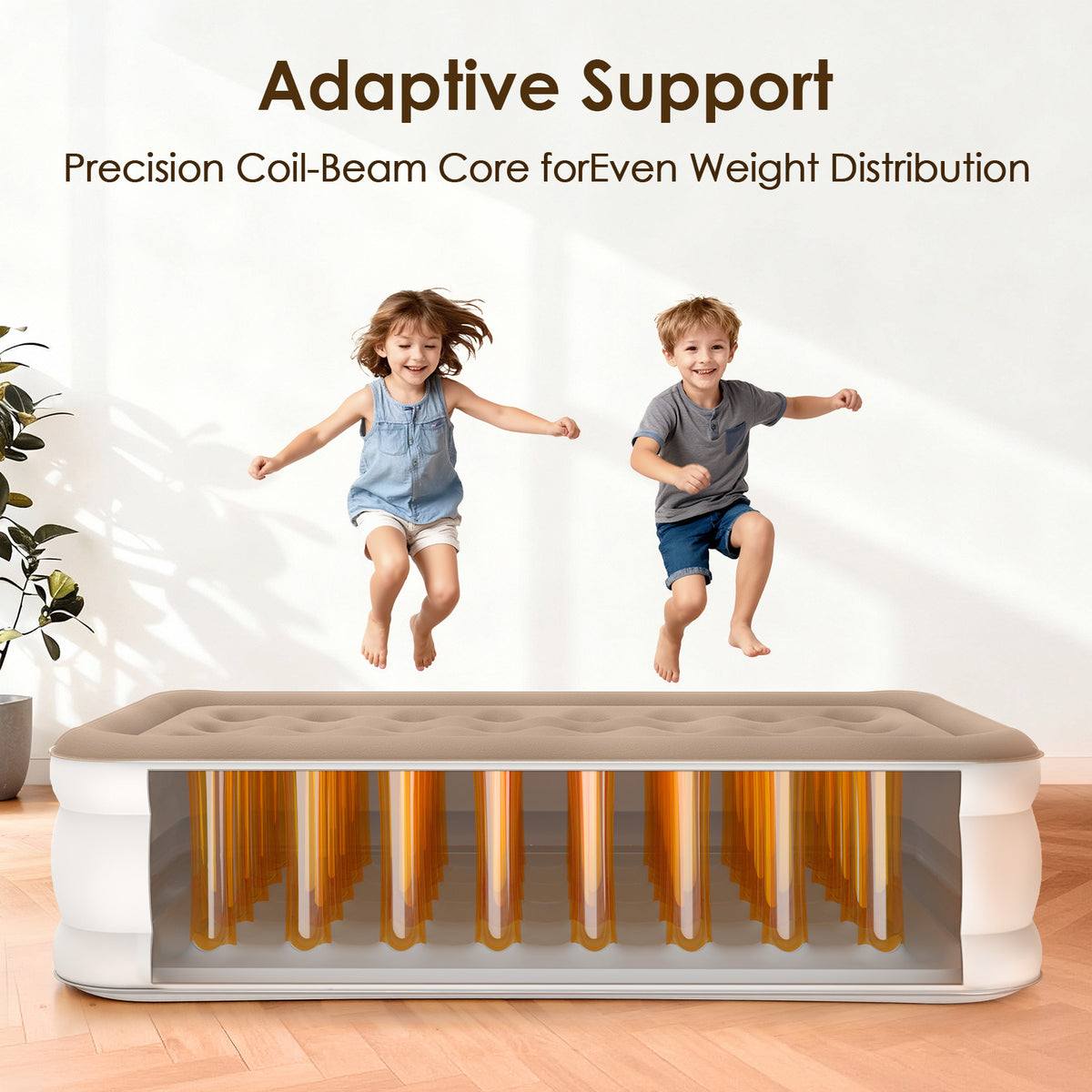 Eisenfuer Air Mattress Twin XL with Built-in Pump (Coil Beam)
