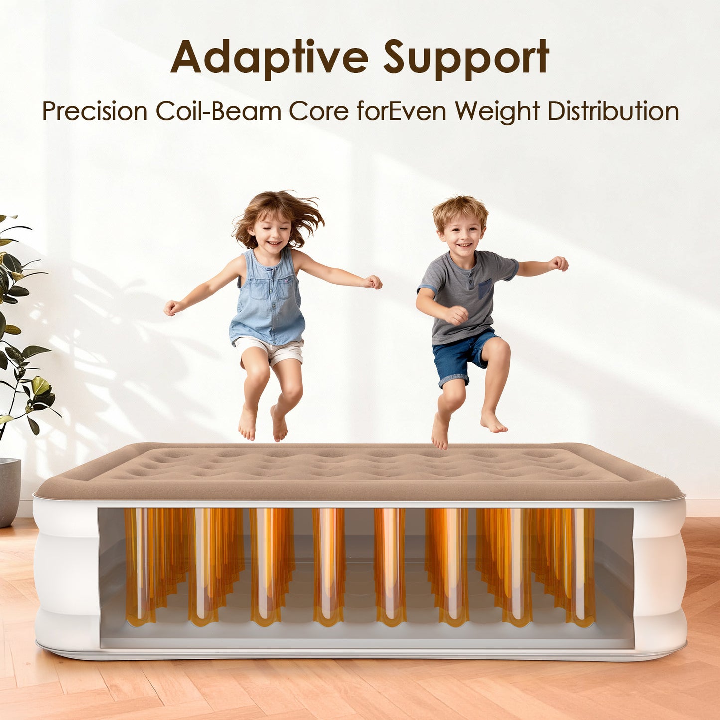 Eisenfuer Air Mattress Queen with Built-in Pump (Coil Beam)