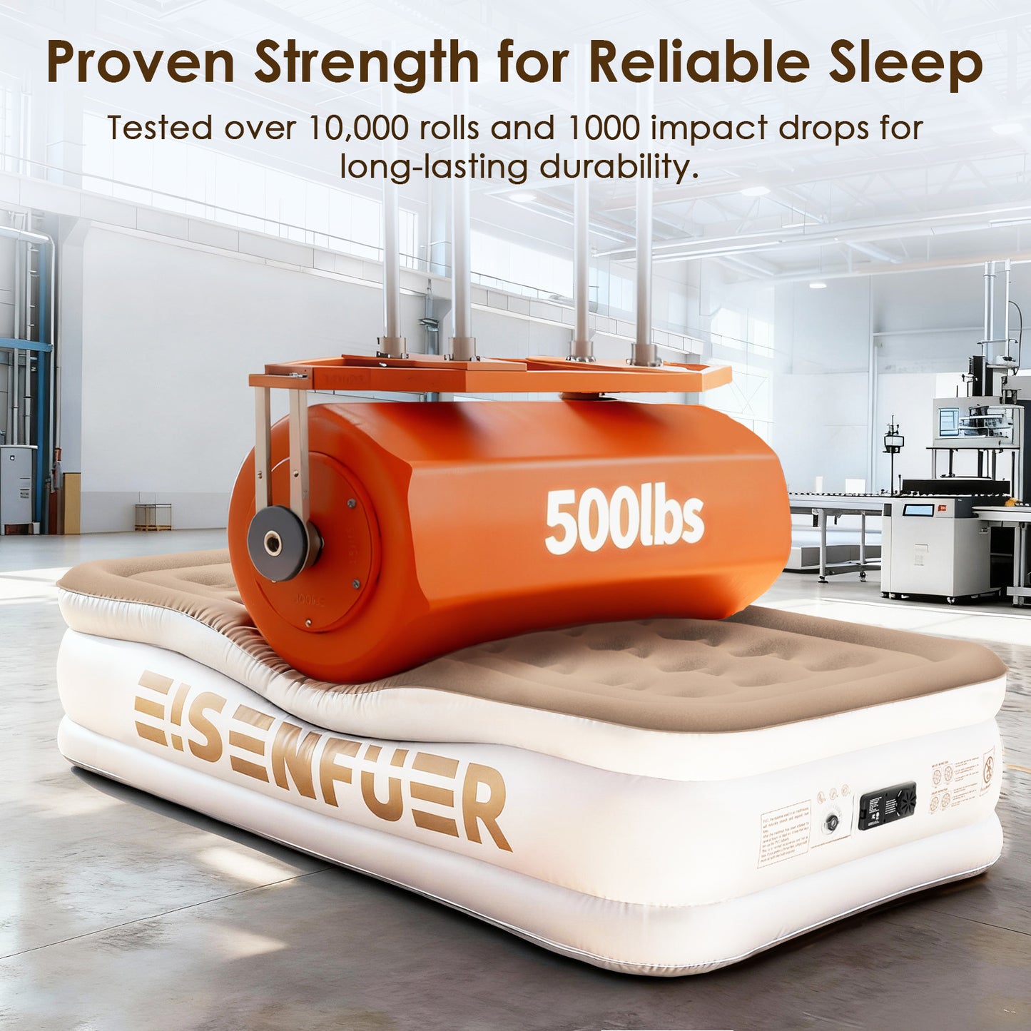 Eisenfuer Air Mattress Twin XL with Built-in Pump (Coil Beam)