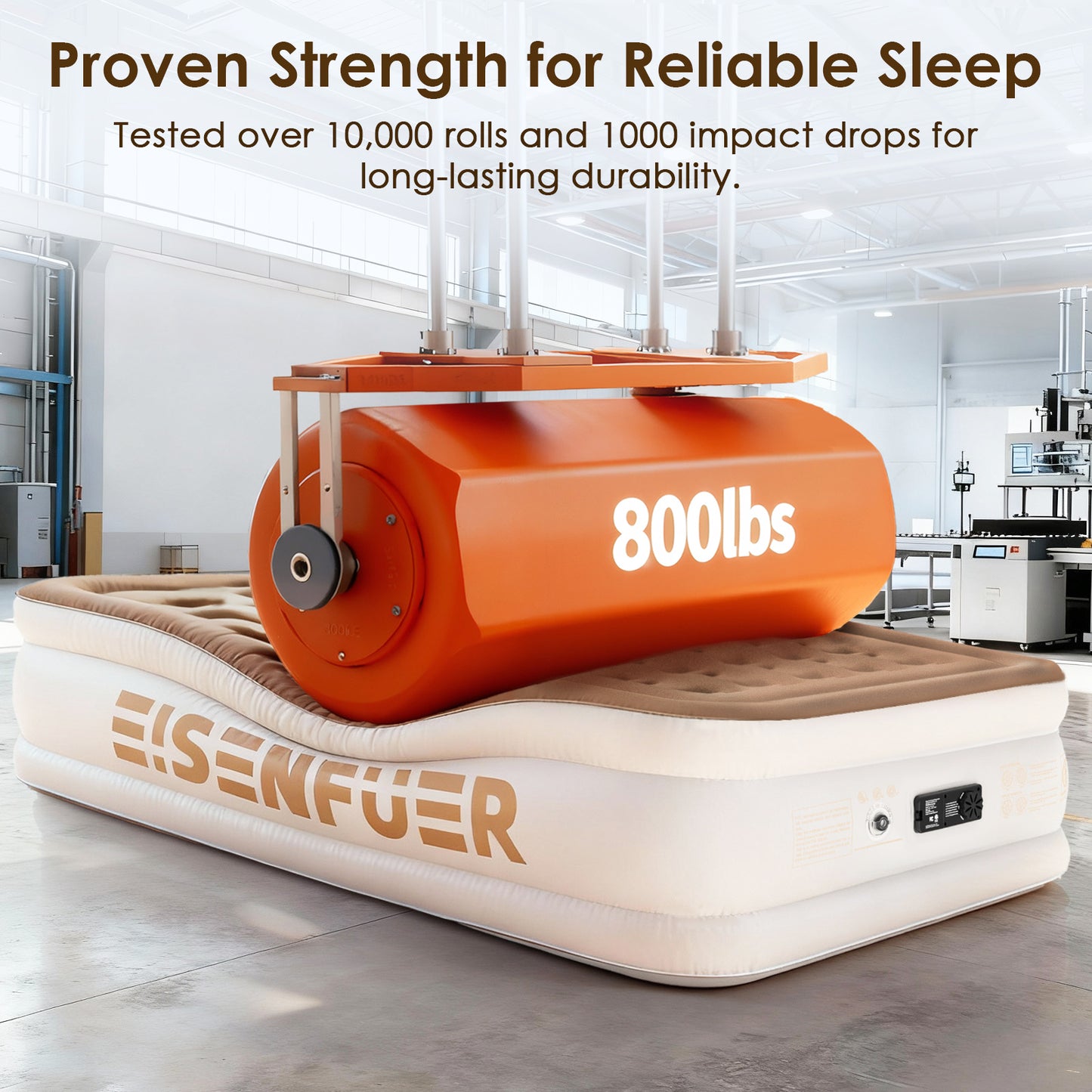 Eisenfuer Air Mattress Queen with Built-in Pump (Coil Beam)